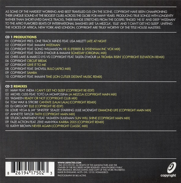 Copyright - House Masters | ITH Records (HOMAS08CD) - 3 Copyright - House Masters | ITH Records (HOMAS08CD) - 3