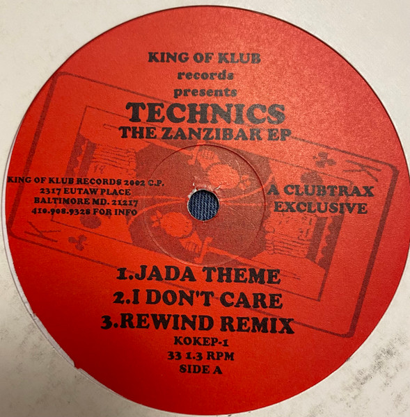 DJ Technics - The Zanzibar EP | King Of Klub (KOKEP-1) - 2