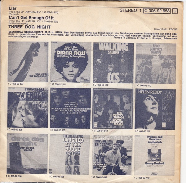 Three Dog Night - Liar | Probe (1C006-92 658) - 2