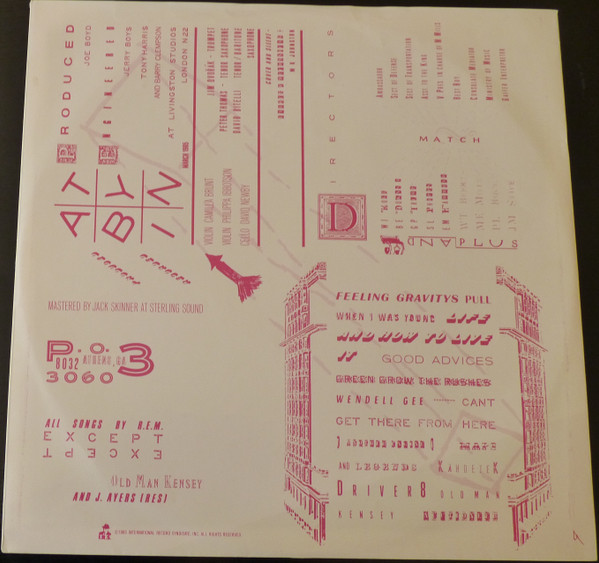 R.E.M. - Fables Of The Reconstruction | I.R.S. Records (ILP 26525) - 4