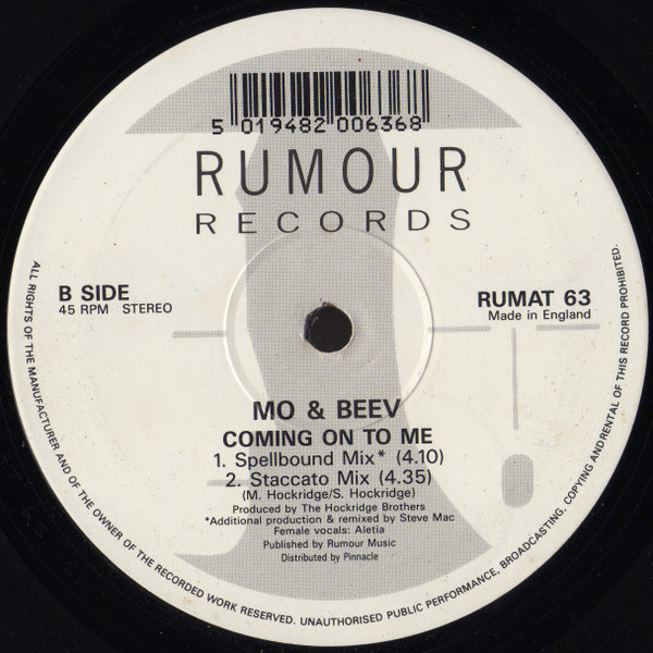 Mo & Beev - Coming On To Me | Rumour Records (RUMAT 63) - 2