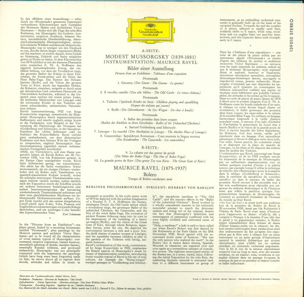 Maurice Ravel / Modest Mussorgsky - Berliner Philharmoniker , Herbert von Karajan - Bolero / Tableaux D'une Exposition = Bilder Einer Ausstellung = Pictures At An Exhibition | Deutsche Grammophon (139 010 SLPM) - 2 Maurice Ravel / Modest Mussorgsky - Berliner Philharmoniker , Herbert von Karajan - Bolero / Tableaux D'une Exposition = Bilder Einer Ausstellung = Pictures At An Exhibition | Deutsche Grammophon (139 010 SLPM) - 2