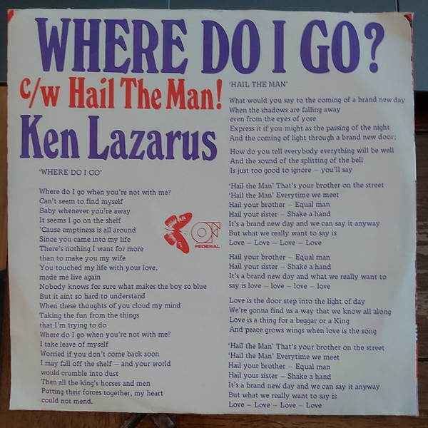 Ken Lazarus - Hail The Man / Where Do I Go | London Records (FRM 210) - 2 Ken Lazarus - Hail The Man / Where Do I Go | London Records (FRM 210) - 2
