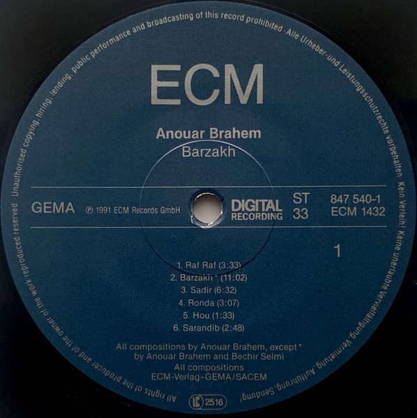 Anouar Brahem - Barzakh | ECM Records (ECM 1432) - 3 Anouar Brahem - Barzakh | ECM Records (ECM 1432) - 3