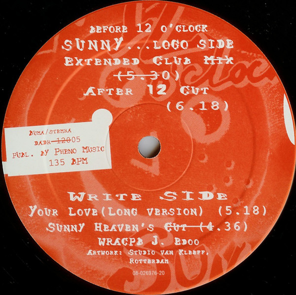 Sunny - Before 12 O' Clock | Dada Rekords (DADR 12 005) - 3