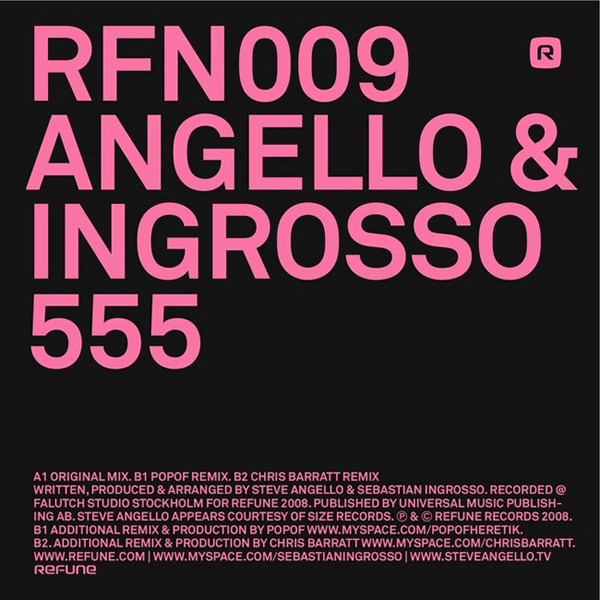 Steve Angello & Sebastian Ingrosso - 555 | Refune Records (RFN009) - main
