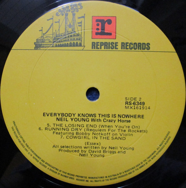 Neil Young With Crazy Horse - Everybody Knows This Is Nowhere | Reprise Records (RS 6349) - 3