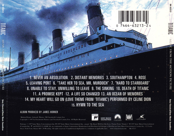 James Horner - Titanic (Music From The Motion Picture) | Sony Classical (SK 63213) - 3