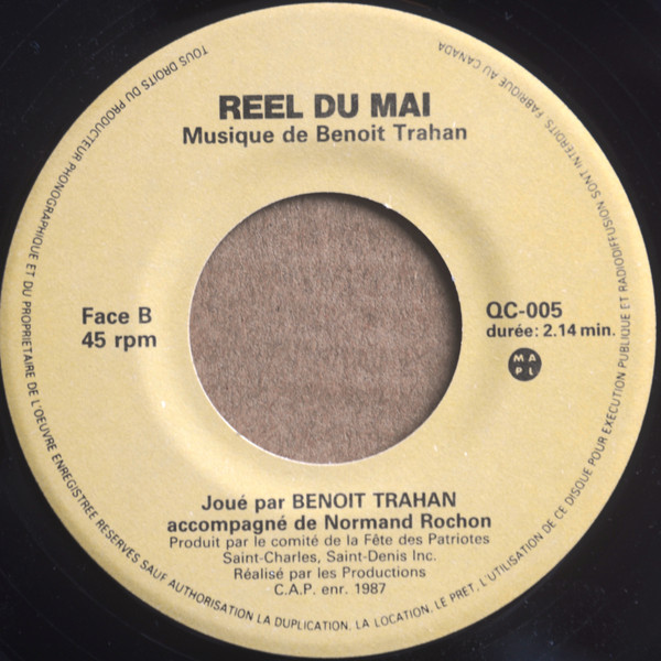Benoit Trahan - Hymne Aux Patriotes de 1837-38 - 150e Anniversaire | Not On Label (QC-005) - 4 Benoit Trahan - Hymne Aux Patriotes de 1837-38 - 150e Anniversaire | Not On Label (QC-005) - 4