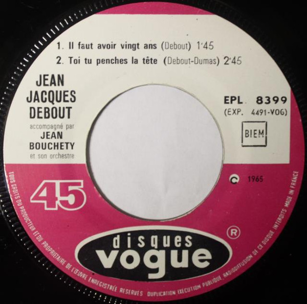 Jean-Jacques Debout - Cendrillon | Disques Vogue (EPL 8 399) - 4