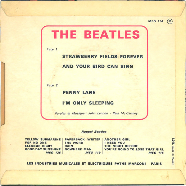 The Beatles - Strawberry Fields Forever / Penny Lane | Odeon (MEO 134) - 2