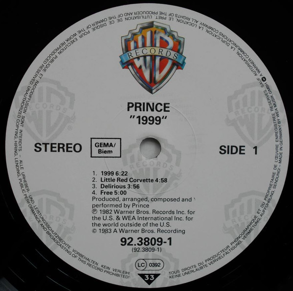 Prince - 1999 | Warner Bros. Records (92-3809-1) - 3 Prince - 1999 | Warner Bros. Records (92-3809-1) - 3