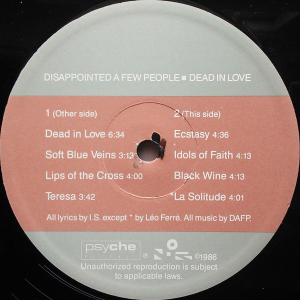 Disappointed A Few People - Dead In Love [Vinyl] | Psyche Industry Records (PIR 011) - 4