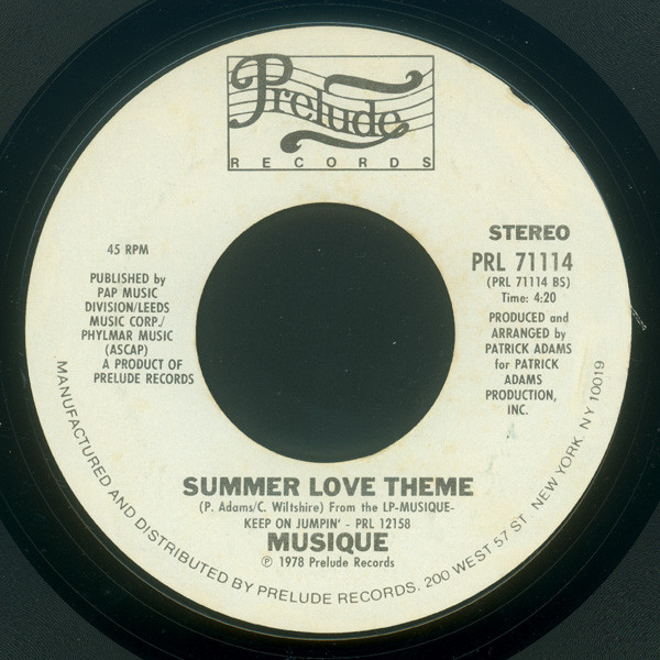 Musique - Keep On Jumpin' / Summer Love Theme | Prelude Records (PRL 71114) - 2 Musique - Keep On Jumpin' / Summer Love Theme | Prelude Records (PRL 71114) - 2