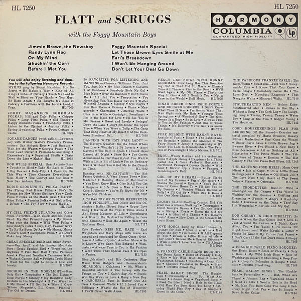 Flatt & Scruggs With The Foggy Mountain Boys - Flatt And Scruggs With The Foggy Mountain Boys | Harmony (HL 7250) - 2
