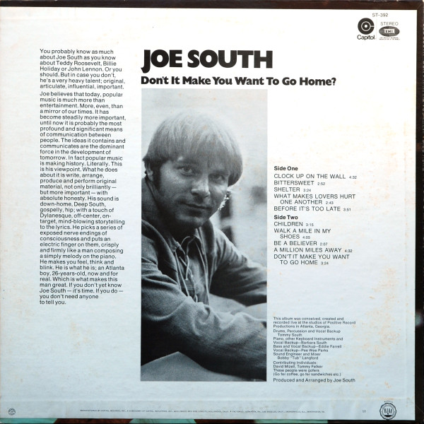 Joe South - Don't It Make You Want To Go Home | Capitol Records (ST-392) - 2 Joe South - Don't It Make You Want To Go Home | Capitol Records (ST-392) - 2