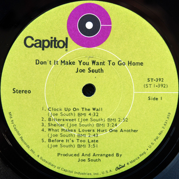 Joe South - Don't It Make You Want To Go Home | Capitol Records (ST-392) - 3 Joe South - Don't It Make You Want To Go Home | Capitol Records (ST-392) - 3