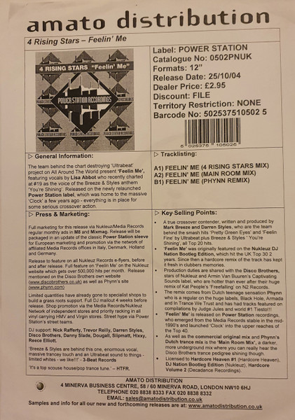 4 Rising Stars - Feelin' Me | Power Station Recordings (0502 PNUK) - 3 4 Rising Stars - Feelin' Me | Power Station Recordings (0502 PNUK) - 3