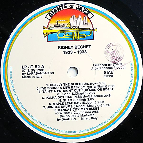 Sidney Bechet - Sidney Bechet 1923 - 1938 | Giants Of Jazz (LPJT 52) - 3