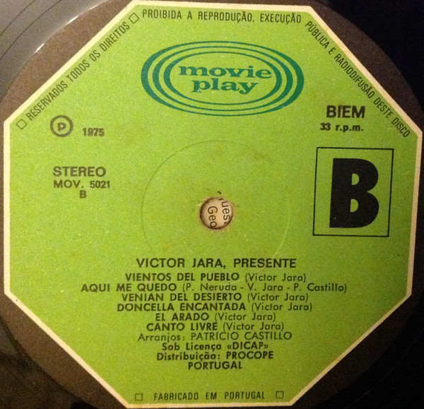 Victor Jara - Presente | Movieplay (MOV-5021) - 4 Victor Jara - Presente | Movieplay (MOV-5021) - 4