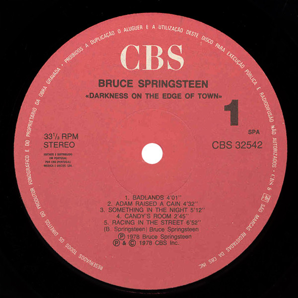 Bruce Springsteen - Darkness On The Edge Of Town | CBS (32542) - 3