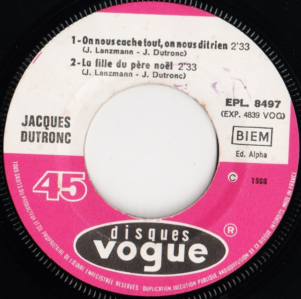Jacques Dutronc - Les Play Boys | Disques Vogue (EPL. 8497) - 4 Jacques Dutronc - Les Play Boys | Disques Vogue (EPL. 8497) - 4