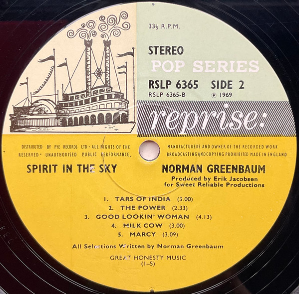 Norman Greenbaum - Spirit In The Sky | Reprise Records (RSLP 6365) - 4