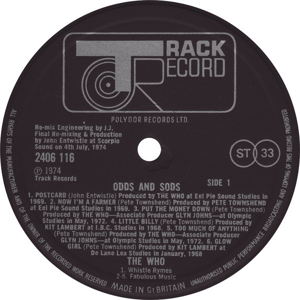 The Who - Odds & Sods | Track Record (2406 116) - 3 The Who - Odds & Sods | Track Record (2406 116) - 3