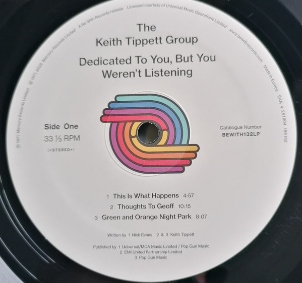 The Keith Tippett Group - Dedicated To You, But You Weren't Listening | Be With Records (BEWITH132) - 2