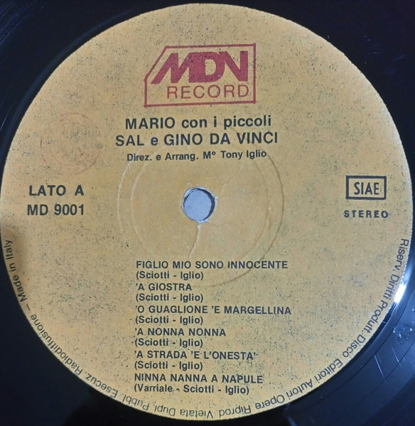 Mario Da Vinci Con I Piccoli Sal Da Vinci E Gino Da Vinci - 'A Giostra | MDN Record (MD 9001) - 3 Mario Da Vinci Con I Piccoli Sal Da Vinci E Gino Da Vinci - 'A Giostra | MDN Record (MD 9001) - 3
