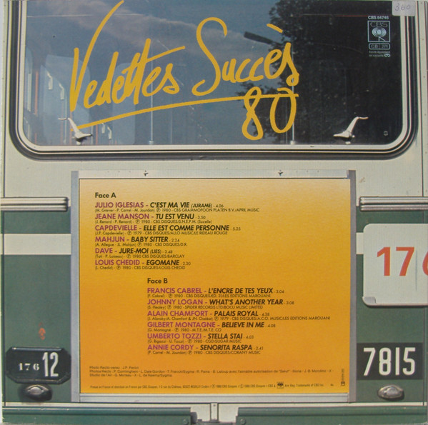 Various - Vedettes Succès 80 | CBS (CBS 84746) - 2