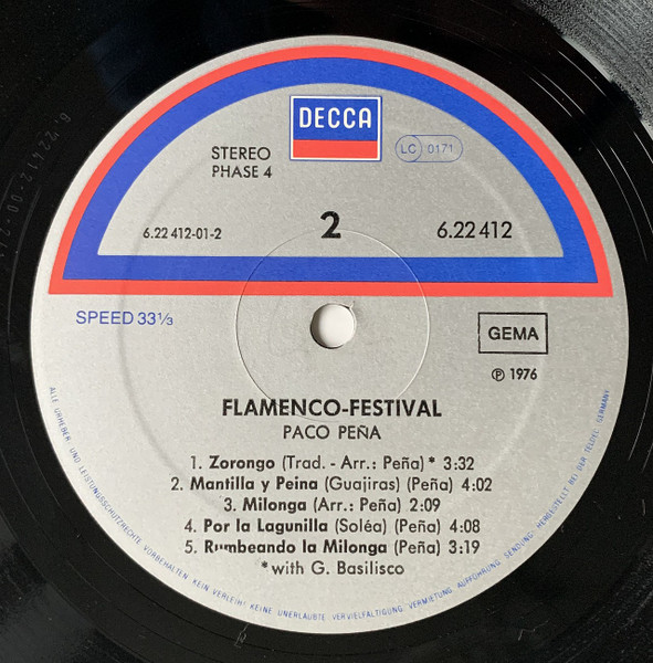 Paco Peña - Flamenco Festival | Decca (6.22412 AS) - 4