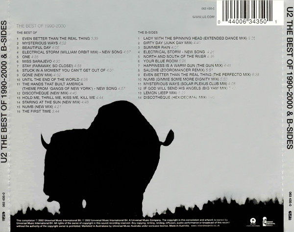 U2 - The Best Of 1990-2000 & B-Sides CD | Island Records (063 435-0) - 2 U2 - The Best Of 1990-2000 & B-Sides CD | Island Records (063 435-0) - 2