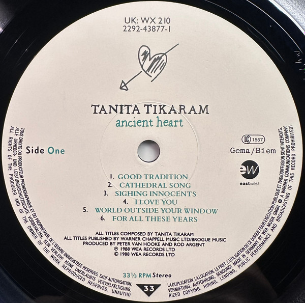 Tanita Tikaram - Ancient Heart | WEA (WX 210) - 3