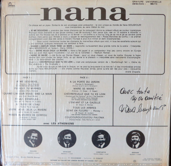 Nana Mouskouri - Se Souvient... | Fontana (885.713) - 2 Nana Mouskouri - Se Souvient... | Fontana (885.713) - 2