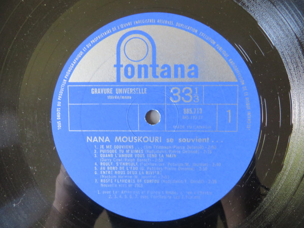 Nana Mouskouri - Se Souvient... | Fontana (885.713) - 3 Nana Mouskouri - Se Souvient... | Fontana (885.713) - 3