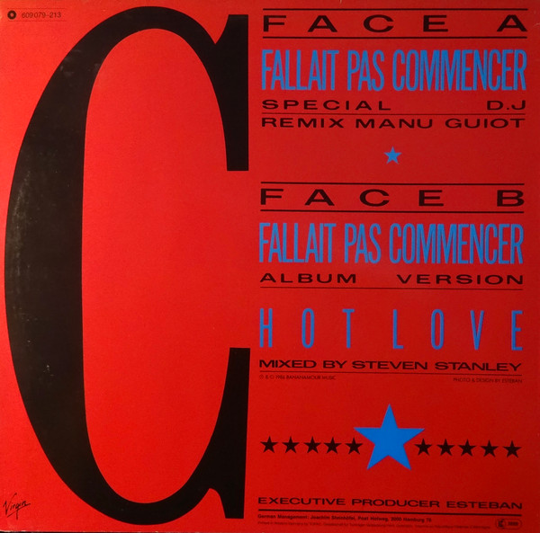 Lio - Fallait Pas Commencer (Club Remix) | Virgin (609 079) - 2 Lio - Fallait Pas Commencer (Club Remix) | Virgin (609 079) - 2