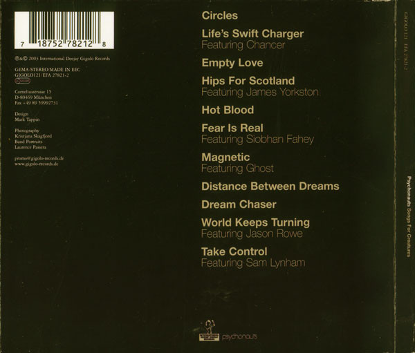 Psychonauts - Songs For Creatures | International Deejay Gigolo Records (GIGOLO 121) - 2