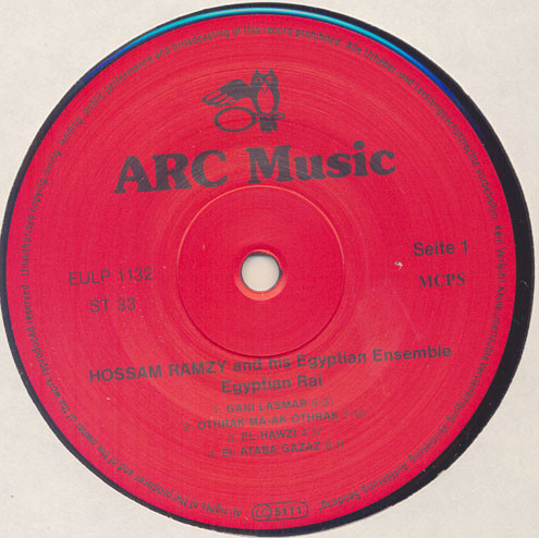 The Hossam Ramzy Egyptian String Ensemble - Egyptian Rai | ARC Music (EULP 1132) - 2