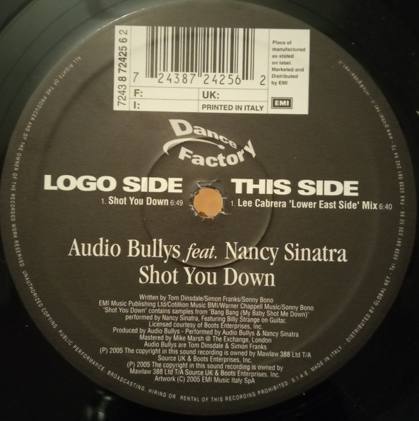 Audio Bullys Feat. Nancy Sinatra - Shot You Down | Dance Factory (7243 8 72425 6 2)