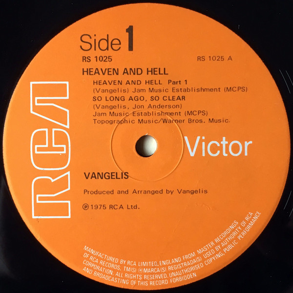 Vangelis - Heaven And Hell | RCA Victor (RS 1025) - 2 Vangelis - Heaven And Hell | RCA Victor (RS 1025) - 2