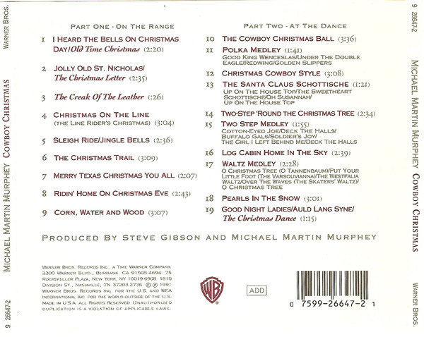 Michael Martin Murphey - Cowboy Christmas (Cowboy Songs II) | Warner Bros. Records (9 26647-2) - 2 Michael Martin Murphey - Cowboy Christmas (Cowboy Songs II) | Warner Bros. Records (9 26647-2) - 2