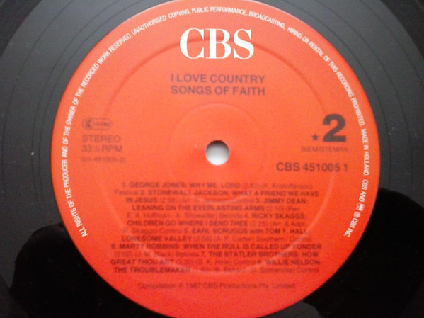 Various - I Love Country Songs Of Faith | CBS (4510051) - 4 Various - I Love Country Songs Of Faith | CBS (4510051) - 4