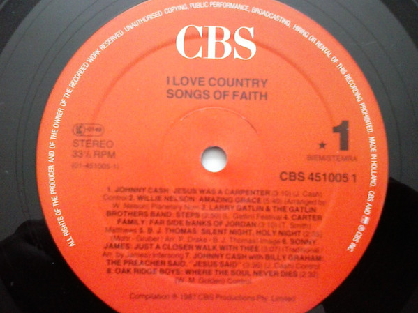 Various - I Love Country Songs Of Faith | CBS (4510051) - 3 Various - I Love Country Songs Of Faith | CBS (4510051) - 3