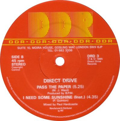 Direct Drive - I Need Some Sunshine | Direct Drive Records (DRD 3) - 4 Direct Drive - I Need Some Sunshine | Direct Drive Records (DRD 3) - 4