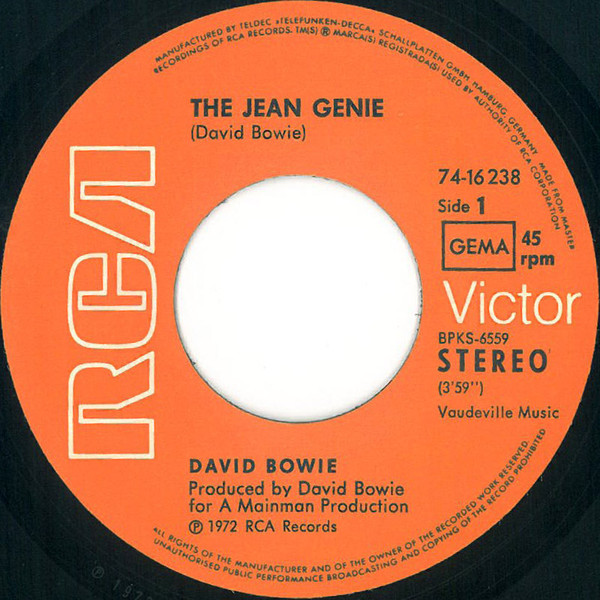David Bowie - The Jean Genie | RCA (74-16238) - 3 David Bowie - The Jean Genie | RCA (74-16238) - 3