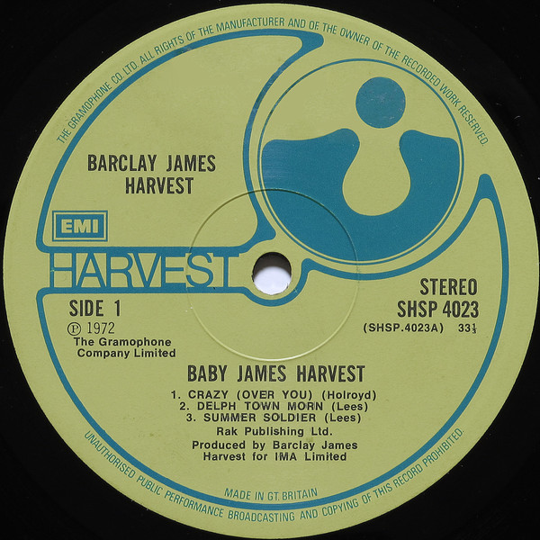 Barclay James Harvest - Baby James Harvest | Harvest (SHSP 4023) - 3
