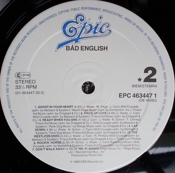 Bad English - Bad English | Epic (EPC 463447 1) - 4 Bad English - Bad English | Epic (EPC 463447 1) - 4