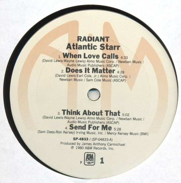 Atlantic Starr - Radiant | A&M Records (SP-4833) - 2 Atlantic Starr - Radiant | A&M Records (SP-4833) - 2
