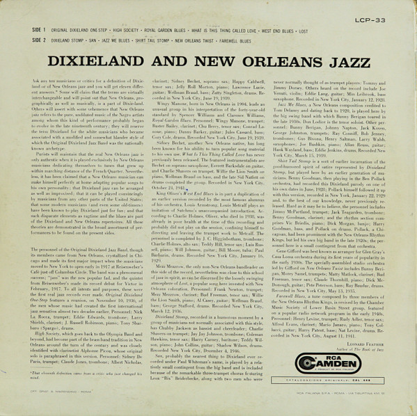 Various - Dixieland And New Orleans Jazz | RCA Camden (LCP 33) - 2
